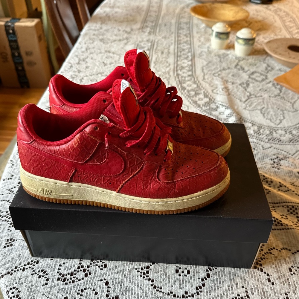 Red Nike Air Force 1s size 9